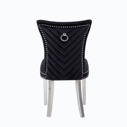 Galaxy Home Eva Stainless Steel Dining Chair (Set of 2) in Black