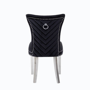 Galaxy Home Eva Stainless Steel Dining Chair (Set of 2) in Black