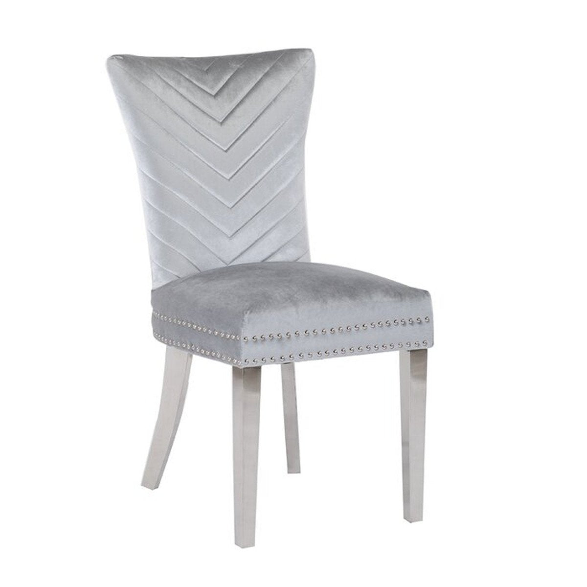 Galaxy Home Eva Stainless Steel Dining Chair (Set of 2) in Silver
