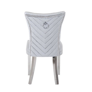 Galaxy Home Eva Stainless Steel Dining Chair (Set of 2) in Silver