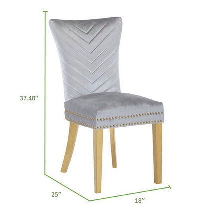Galaxy Home Eva Gold Legs Dining Chair (Set of 2) in Silver