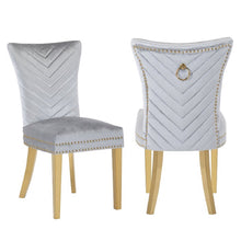 Load image into Gallery viewer, Galaxy Home Eva Gold Legs Dining Chair (Set of 2) in Silver image
