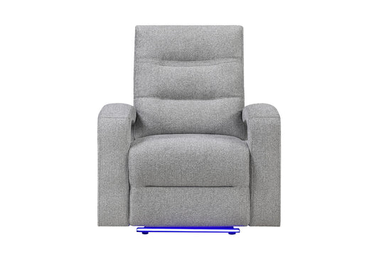 U6611 - Power Recliner With LED - Dark Gray