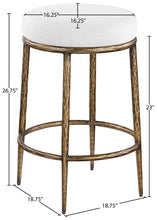 Load image into Gallery viewer, Ferro - Upholstered Backless Counter Stool With Brushed Gold Base
