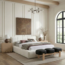 Load image into Gallery viewer, Woodcrest - Vegan Leather Upholstered Bench - Painted Natural Base
