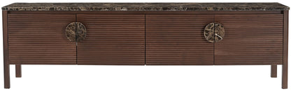 Varenna - 69" Genuine Marble And Acacia Wood Media Console