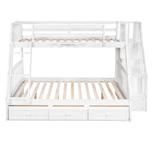 Load image into Gallery viewer, Bunk Bed With Drawers, Ladder And Storage Staircase
