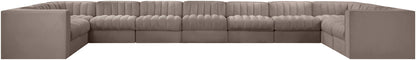Rummi - Velvet Performance Fabric Upholstered 11 Piece Modular Sectional