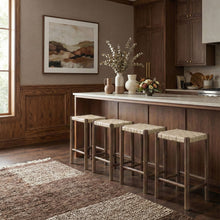 Load image into Gallery viewer, Entwine - Vegan Leather Upholstered Backless Counter Stool - Painted Brown

