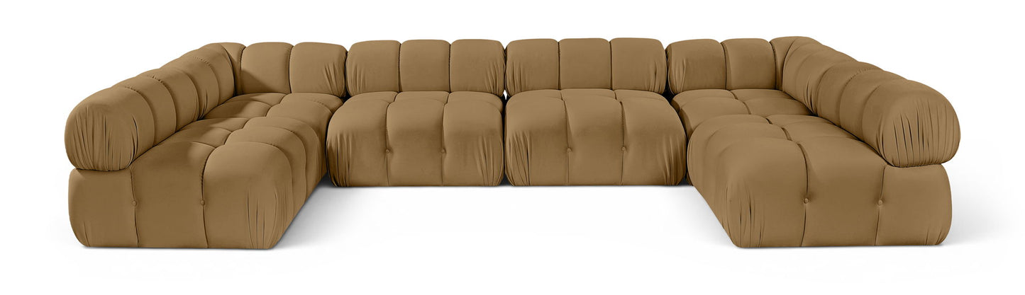 Orin - U-Shaped Velvet 6 Piece Modular Sectional