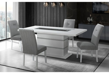 Monaco - 9 Piece Dining Room Set (Square Bar Table And 8 Bar Stools) - White