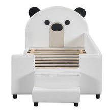 Load image into Gallery viewer, Upholstered Daybed With Bear Shaped Headboard, Hydraulic System And Breathable Fence
