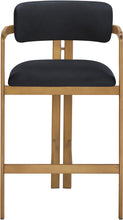 Load image into Gallery viewer, Aurum - Vegan Leather Upholstered Counter Stool With Brushed Brass Base

