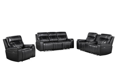 U8880 - 3 Piece Living Room Set (Power Reclining Sofa / Power Console Reclining Loveseat / Power Recliner) - Black