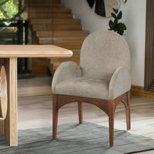 Load image into Gallery viewer, Waldorf - Chenille Dining Arm Chair With Brown Legs
