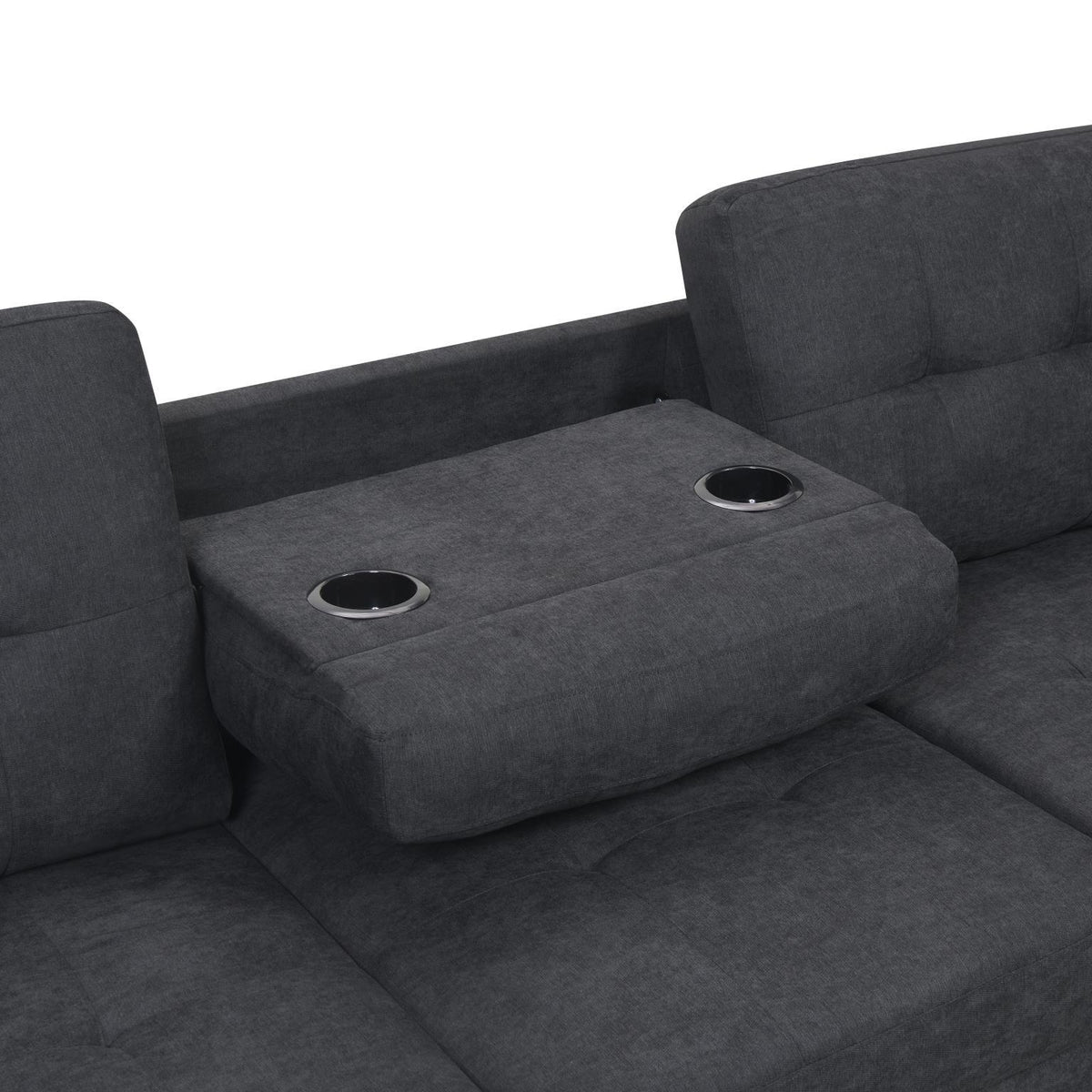 U349 - 2 Piece Fabric Sectional - Black