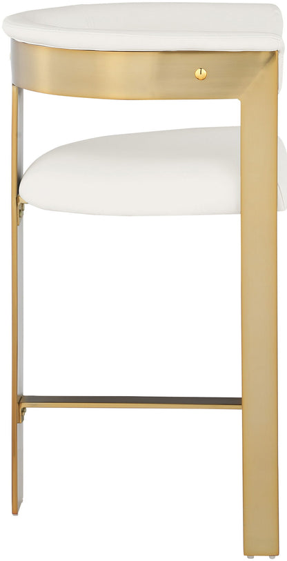 Romeo - Faux Leather Counter Stool With Gold Base (Set of 2)