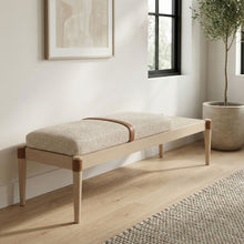 Load image into Gallery viewer, Nara - Linen Textured Fabric Upholstered Bench - Painted Natural

