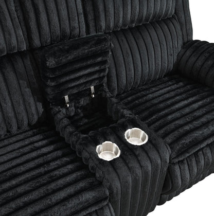 U112 - Corduroy Motion Chair - Black