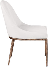 Load image into Gallery viewer, Ferro - Linen Textured Performance Fabric Upholstered Dining Side Chair - Cream / Brushed Bronze
