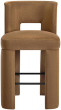 Load image into Gallery viewer, Zuno - Velvet Performance Fabric Upholstered Bar Stool (Set of 2) - Saddle
