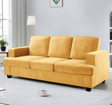 Load image into Gallery viewer, Modern Sofa, Comfortable 3 Seater Couch With Deep Seating, Loose Back Cushions, Wide Arms
