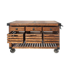 Load image into Gallery viewer, Kaif - Distressed Chestnut Kitchen Cart - Chestnut
