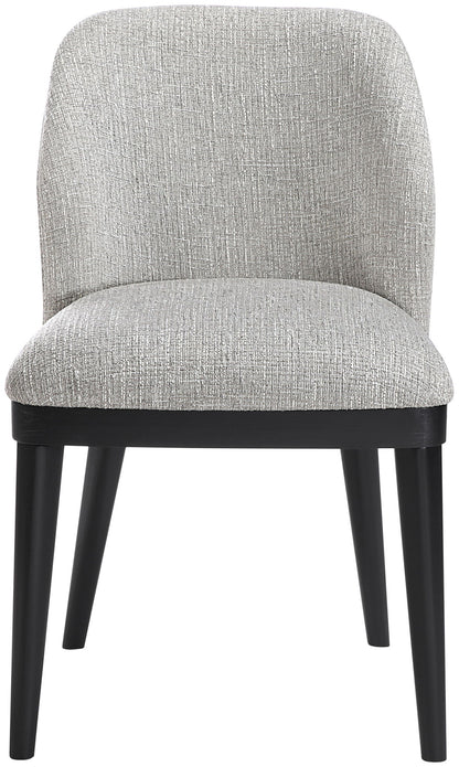 Valeo - Linen Textured Fabric Upholstered Dining Chair (Set of 2) - Painted Black Base