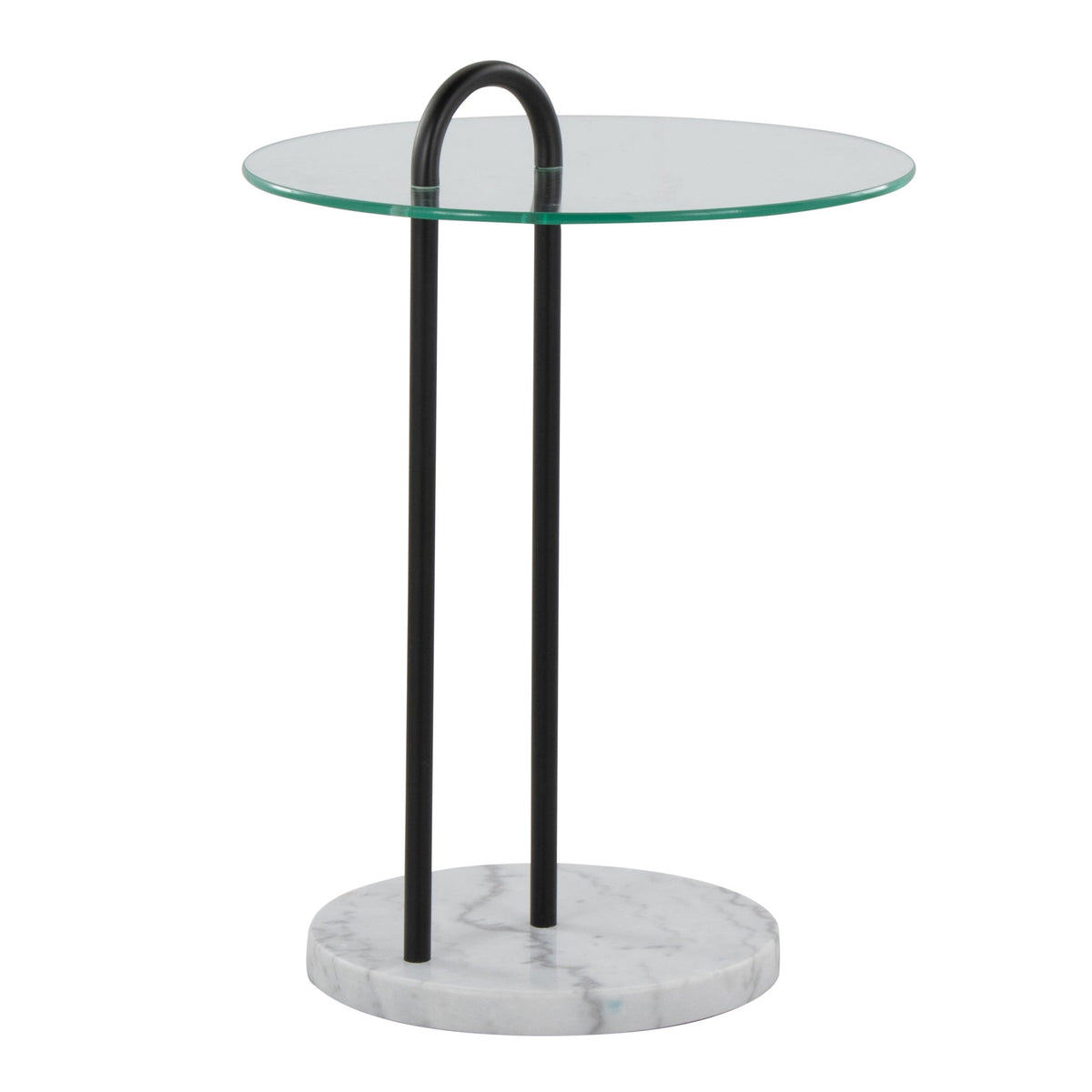 Claire - Contemporary / Glam Side Table - Black / Clear - Ego Home Furniture