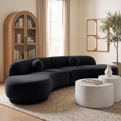 Avra - 146" Velvet Performance Fabric Upholstered Sectional