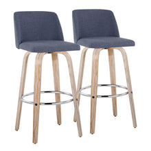 Load image into Gallery viewer, Toriano - Contemporary Fixed Height Barstool With Swivel &amp; Round Footrest (Set of 2)
