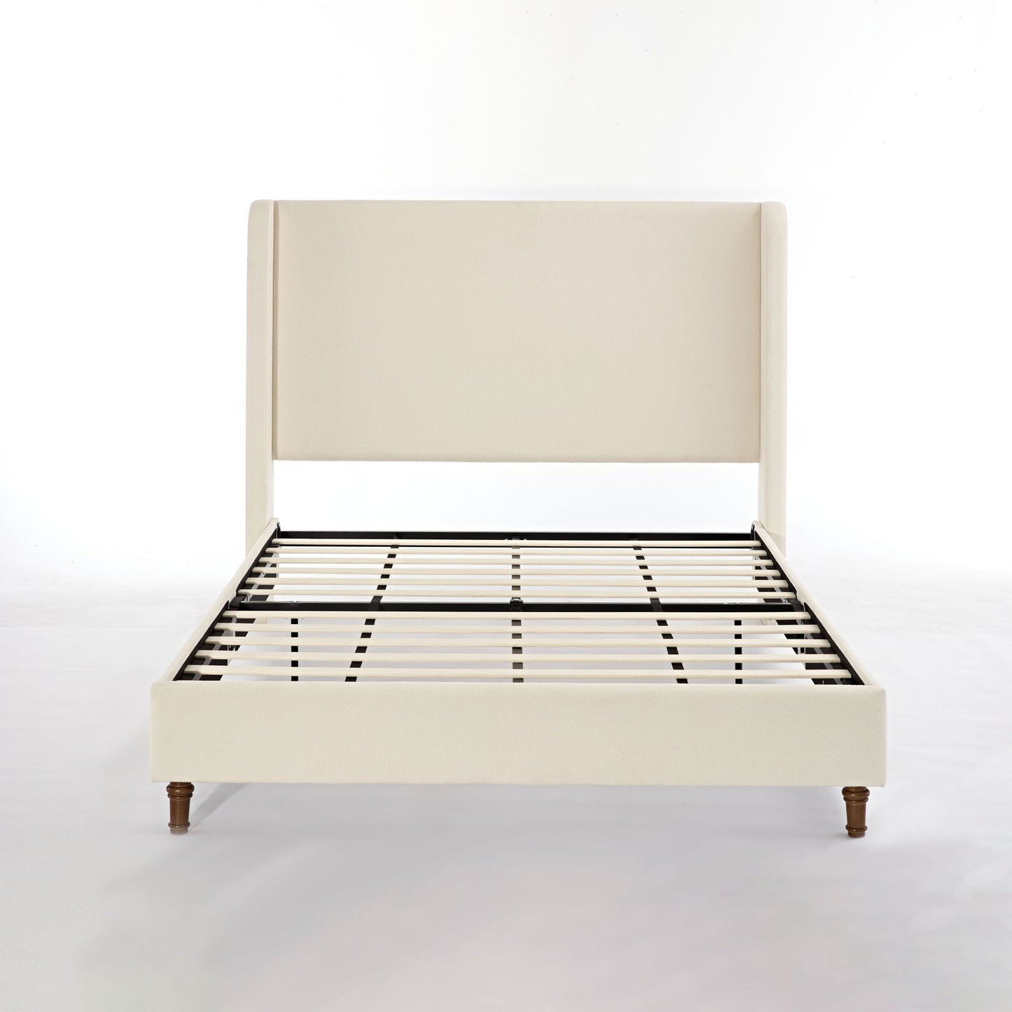 Harper - California King Size Tall Headboard Upholstered Bed - Ivory