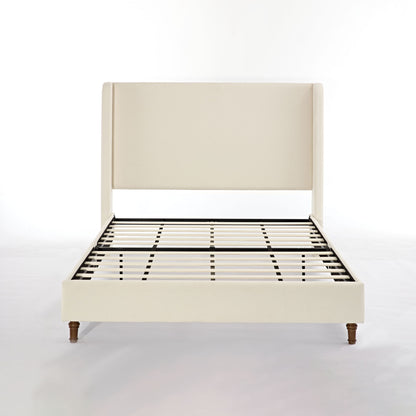 Harper - California King Size Tall Headboard Upholstered Bed - Ivory