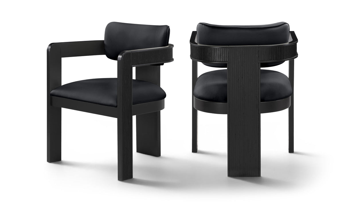 Sacha - Vegan Leather Upholstered Dining Chair With Black Base (Set of 2)