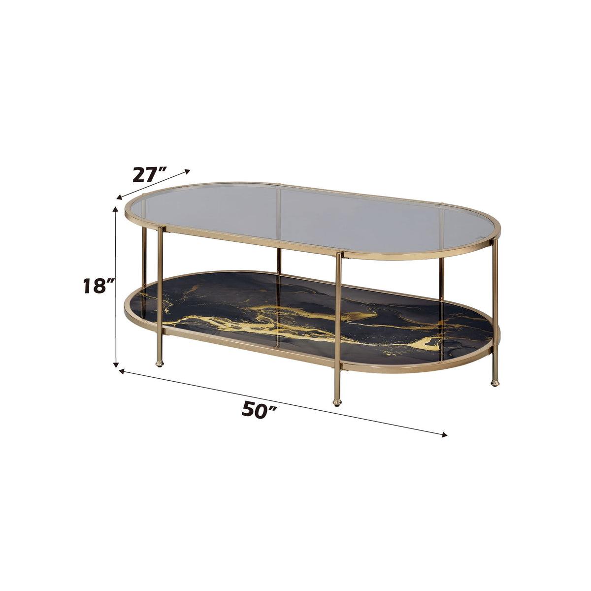 Fiorella - Marble Print Glass Table - Ego Home Furniture