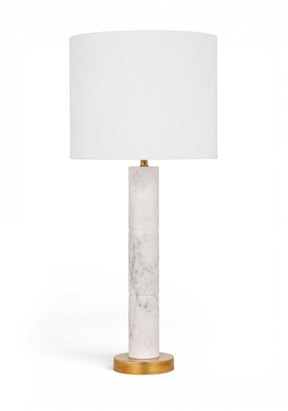Opaline - Linen Textured Fabric And Brass Table Lamp