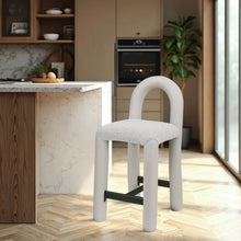 Load image into Gallery viewer, Amari - Vegan Leather and Boucle Fabric Stool
