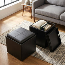 Load image into Gallery viewer, Rockwood - Upholstered Cube Storage Ottoman With Tray
