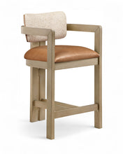 Load image into Gallery viewer, Ravina - Upholstered Counter Stool With Stained Natural Base
