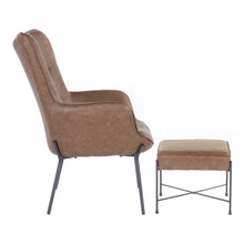Load image into Gallery viewer, Izzy - Industrial Lounge Chair &amp; Ottoman Set

