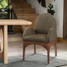 Load image into Gallery viewer, Waldorf - Boucle Dining Arm Chair With Brown Legs
