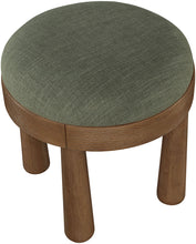 Load image into Gallery viewer, Larea - Linen Textured Fabric Upholstered Ottoman - Walnut Base
