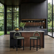 Load image into Gallery viewer, Conrad - Velvet Counter Stool With Black Legs
