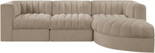 Load image into Gallery viewer, Rummi - Velvet Performance Fabric Upholstered 4 Piece Modular Sectional, With Reverse Corner Chair
