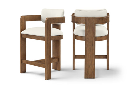 Sacha - Vegan Leather Upholstered Counter Stool With Brown Base