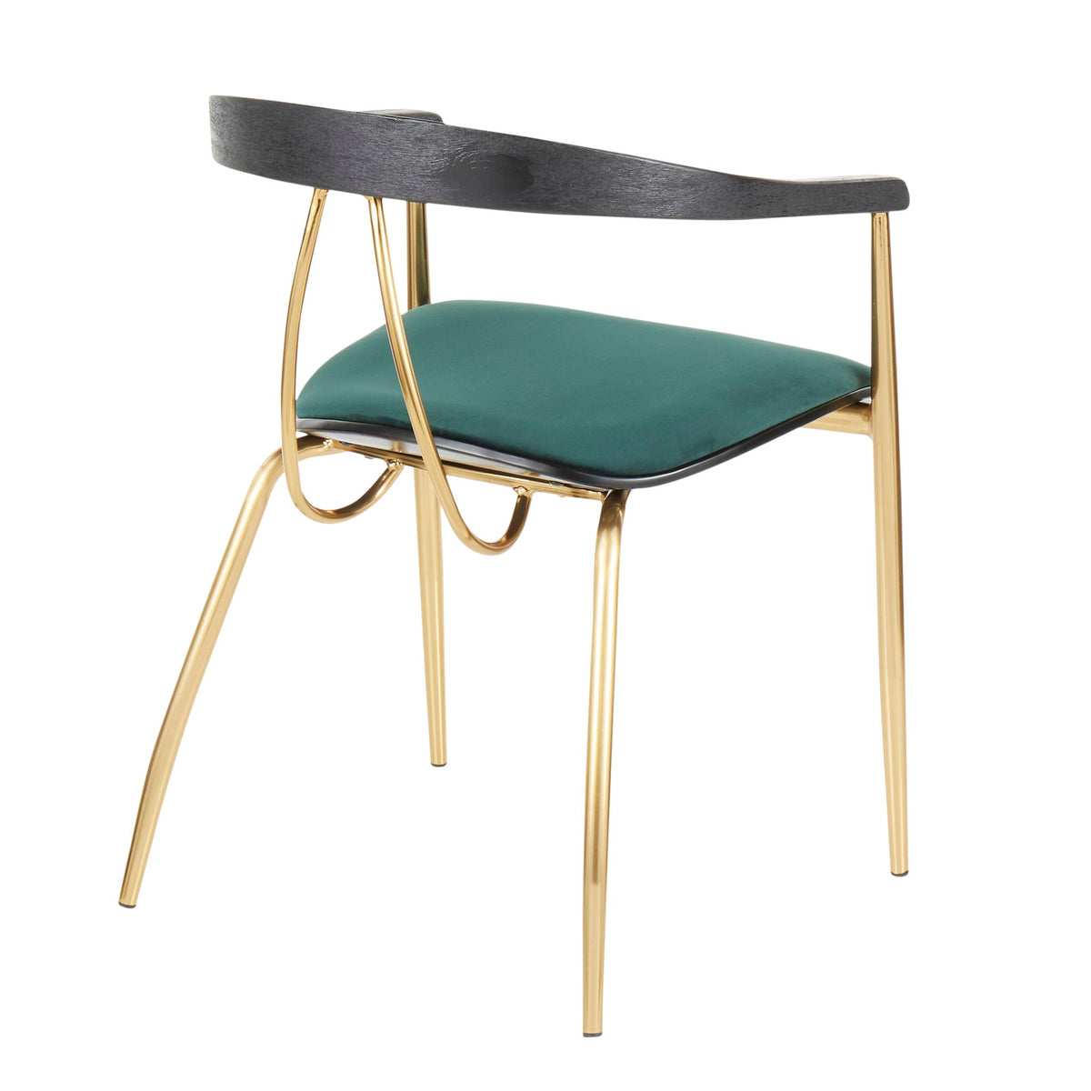 Vanessa - Contemporary Chair (Set of 2) - Gold / Green - Black - Ego Home Furniture