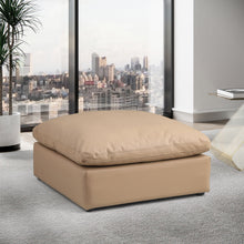 Load image into Gallery viewer, Comfy - Faux Leather Ottoman - Tan

