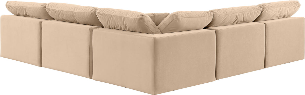 Comfy - 5 Piece Velvet Modular Corner Armless Sectional