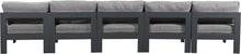 Load image into Gallery viewer, Nizuc - Outdoor Patio 5 Seat Modular Armless Sofa With Gray Frame

