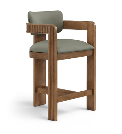 Sacha - Vegan Leather Upholstered Counter Stool With Brown Base